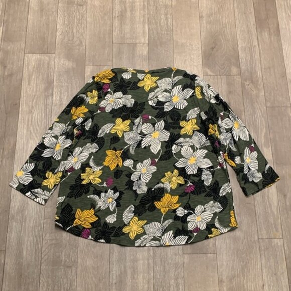 Womens Chico’s Floral All Over V-Neck‎ Top Shirt - Picture 2 of 8